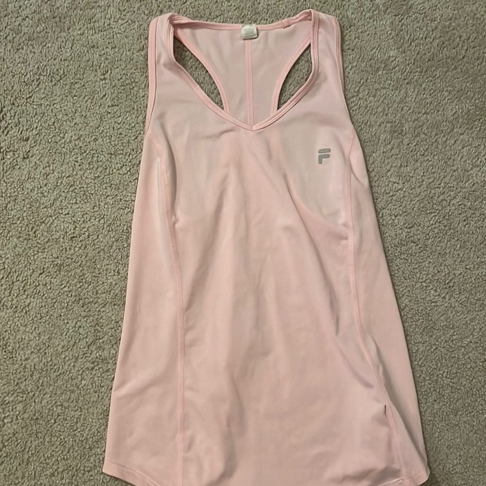 Pink V-Neck Exercise Tank Top